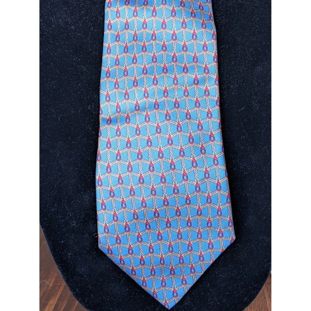 Stefano Ricci For Saks Fifth Avenue‎ $350 Silk Tie Blue Rope Chain Made in Italy